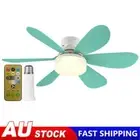Ceiling Fan LED Lamp E27 Socket Fan Light Remote 52cm (Blue Crystal Shell)