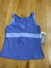 NWT Women's ADIDAS blue tank Clima365 Climalite Medium M fund shell jog fit run