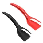 2 in 1 Grip Food Flip Spatula Kitchen Cooking Toasted Pancake Turner Tong Clamp