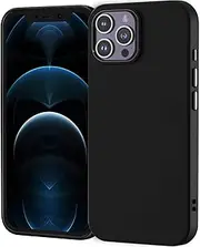 [TENOC] Phone Case Compatible with iPhone 12 & iPhone 12 Pro 6.1 Inch, Slim Fit Cases Soft TPU Bumper Protective Cover, Black