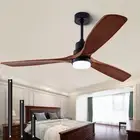 48" Wood Ceiling Fan with Light and Remote Control, Indoor Outdoor Wooden 3 B...