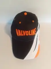 Valvoline Motor Oil Advertising Cap Black Orange Grey Flames Strap back Osfm