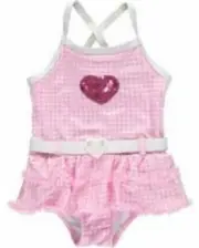 Penelope Mack Pink Checkers Two Piece Bikini Swimsuit Swimwear