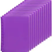 Marbig Refillable Display Book With Insert Cover A4 20 Pocket Purple 12 Pack
