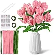 Twist Stick Set - Pipe Cleaners Craft Supplies with Floral Wire - Creative Bouquet Making Supplies Set for Home, School, Kindergarten