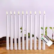 Christmas LED Long Candle Light Remote Control Flame Lamp Warm White Flameless T