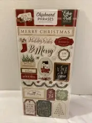 Christmas Eve Merry Home Love Holiday Echo Park Cozy Christmas Chipboard Phrases