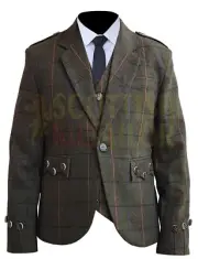 Scottish Tweed Argyll Kilt Jacket For Men Scottish Custom Size Jacket For Sale