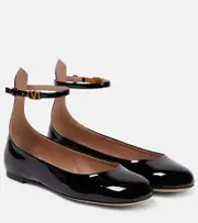 [Valentino Garavani] Valentino Garavani Tan-Go patent leather ballet flats AU 4 black