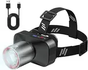 Head Lights for Forehead,Head Flashlight | 90 Degree Angle Adjustable Powerful Lightweight Adjustable Brightness Waterproof Headlight for Fishing Running Hunting Backpacking