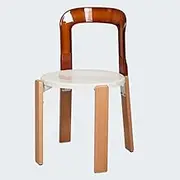 UPWONED Transparent Makeup Chair, Simple Living Room Backrest Chair, Artistic Leisure Chair, Elegant Dining Chair, Strong Load-Bearing Capacity, No Shaking,E