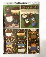 UNUSED VINTAGE SEWING PATTERN BUTTERICK 3330 CHRISTMAS ACCESSORIES OPENED