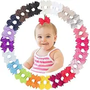 48pcs 2" Pinwheel Pigtail Hair Bows Alligator Clips for Baby Gilrs Toddlers Kids