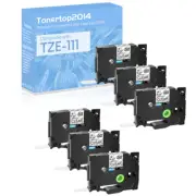 6PK Black on Clear TZ-111 TZe 111 Label Tape For Brother P-Touch PT-2310 6mm 1/4