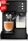 Café Barista: One-touch espresso, latte, cappuccino maker with milk frother.