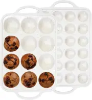 Silicone Muffin Pan with Metal Reinforced Frame - 12-Cup Muffin Pan with 24-Cup