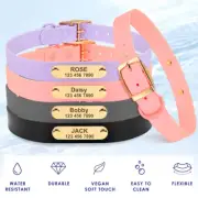 Personalised Dog Collar Soft PVC Waterproof Pet Collar with Engraved ID Name Tag