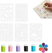 Kids Finger Paint Dauber Kit,Finger Painting Sponge Toy | Drawing Sponge Dauber Set, Finger Craft Drawing Tools with 6 Color Stamp Pads for Stamping, Drawing