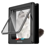 Unbranded Cat Door 7.8"x7.5"x2" 4 Modes Locking Black w/Insert Frame Heavy Duty