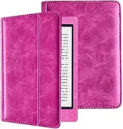 6 Inch eBook Ereader Protective Shells Case CompatibleWith Kobo GLO HD N437 Ereader PU Leather Cover(Rose RED)