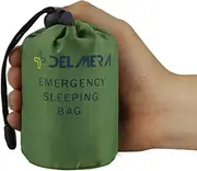 Delmera Emergency Survival Sleeping Bag, Lightweight Waterproof Thermal Emergency Blanket, Bivy Sack with Portable Drawstring Bag for Outdoor Adventure, Camping, Hiking