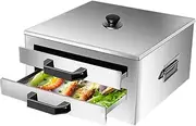 Rice Noodle Rolls Machine, Double-Layer Rice roll Machine with 3 Extra Tray, Food Grade Stainless Steel,Anti-Scald Handles, Build to Last, Removable Lid for Vegetables, Seafood, Dumplings