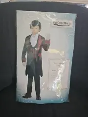 NWT Boys Size Medium Dashing Vampire Halloween Costume Shirt, Vest & Jacket