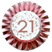 Rose Gold 21 Rosette Badge
