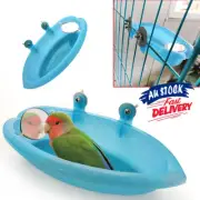 Bird Bathtub KS Blue Bath Pet Cage Shower Box Parrot Mirror Accessories