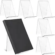 Parliky 6 Pcs Acrylic Book Display Holders Decorative Storage Stand for Magazines Pamphlets and Office Files Lightweight and Stable Design for Home Office Use