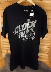 Adidas The Go-To Tee Mens Black & Silver Graphic Clock In T-Shirt Size Large