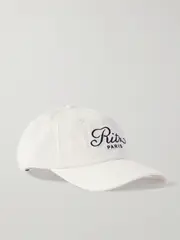 [FRAME] FRAME - + Ritz Paris Embroidered Cotton-twill Baseball Cap - Off-white - One size One size Off-white