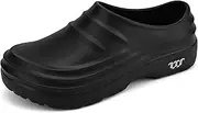 [geabal] Unisex Armadillo Chef Shoes Non-Slip Oil Resistant Kitchen Work Clogs, Breathable Waterproof Lightweight Safety, Black, 9 Women/8 Men