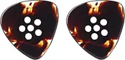 Musiin Hand-Made 3in1 Multi Flat clear Tone Premium thick Pick for Electric Guitar Bass Jazz Blues Guitar (Tortie) 2 pcs