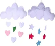 GREENADSCAPE 2pcs Felt Cloud Pendant Cloud Nursery Decor Raindrop Nursery Bed Hanging Decoration Nursery Ornament Clouds Decor Spiral Toys Unique Moon Toy Pendant Toy