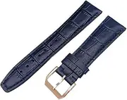 [SHADXW] YEJIANGHUA Compatible with IWC Strap Watch Accessories Watch Bracelet Genuine Leather Watch Belt Compatible with IWC Watch Strap Watch Band Natural (Color : BluRoseGoldClasp1, Size : 20mmWithMark)