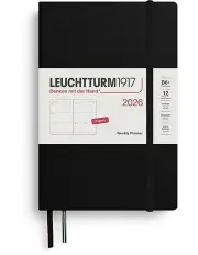 [LEUCHTTURM1917] Weekly Planner Paperback (B6+) 2026 in Black