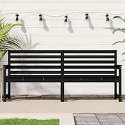Generic Garden Bench Black 203.5x48x91.5 cm Solid Wood Pine,824078