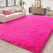 Fluffy Area Rugs for Bedroom Girls Room, 6x9 Cute Shag Fuzzy 6x9 Feet Hot Pink