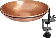Monarch Abode 17066 Pure Hand Hammered Deck Mounted Stand Copper Bird Bath