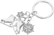 ULTECHNOVO Skating Charm Pendant Keychain for Women Lightweight Ice Skates Keychain Versatile Winter Sports Accessories for Bags Keys Compact Snowflake Design