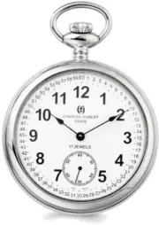 Charles Hubert Stainless Steel Open Face Pocket Watch XWA2743