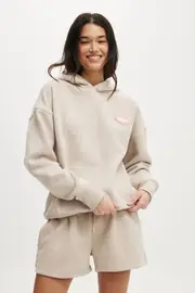 [Body] Body - Plush Premium Graphic Hoodie - Sesame marle/bwc interlaced M SESAME MARLE/BWC INTERLACED