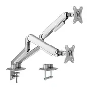 Brateck Dual Monitor Economical Spring-Assisted Monitor Arm Fit Most 17'-32' Monitors, Up to 9kg per screen VESA 75x75/100x100 Matte Grey LDT63-C024-S