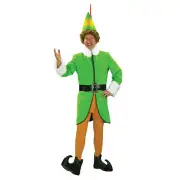 Men's Buddy The Elf Deluxe Costume - Size Large - Green