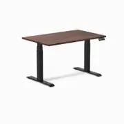 Desky Dual American Rustic Pine Softwood Sit Stand Desk 1200x750mm Matte Black Frame Leg