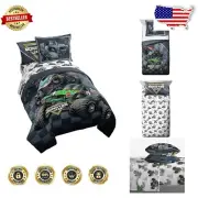 Super Soft Monster Jam 7-Piece Bedding Set - Features Grave Digger & Megalodon