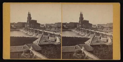 Bridge across the Elbe, Dresden Germany Old Photo