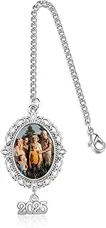 [BOPREINA] Custom Graduation Gift Memory Graduation Cap Tassel Class of 2025 Oval Memorial Photo Chain Graduation Cap Charm Personalized Photo Charm for Ceremony Picture Decoration