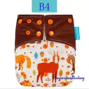 Happy Flute Baby Reusable Double Gusset One Size Cloth Nappy Diaper Cover B4